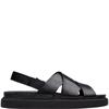 CLARKS WOMENS STRAP SANDAL - BLACK LEATHER
